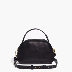 Madewell Sydney Zip-Top Leather Crossbody Bag - Black